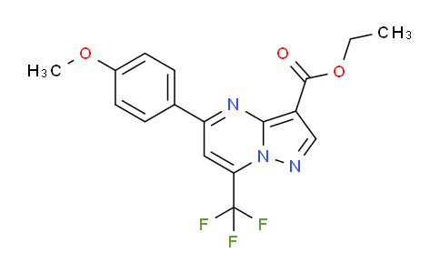 CAS No. 313388-27-1, Ethyl 5-(4-methoxyphenyl)-7-(trifluoromethyl)pyrazolo[1,5-a]pyrimidine-3-carboxylate
