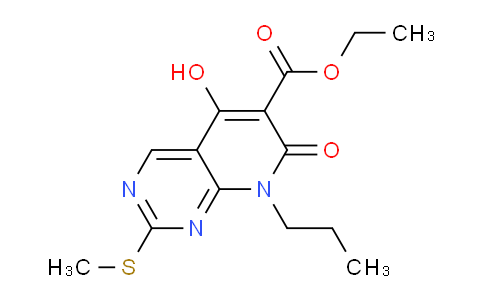 CAS No. 76360-85-5, Ethyl 5-hydroxy-2-(methylthio)-7-oxo-8-propyl-7,8-dihydropyrido[2,3-d]pyrimidine-6-carboxylate