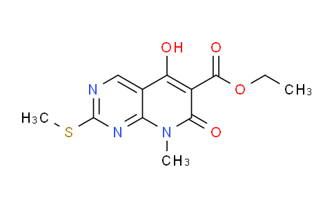 CAS No. 76360-81-1, Ethyl 5-hydroxy-8-methyl-2-(methylthio)-7-oxo-7,8-dihydropyrido[2,3-d]pyrimidine-6-carboxylate