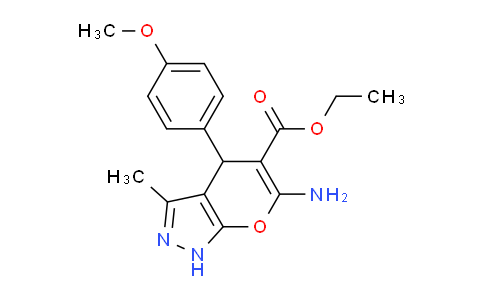 CAS No. 448229-93-4, Ethyl 6-amino-4-(4-methoxyphenyl)-3-methyl-1,4-dihydropyrano[2,3-c]pyrazole-5-carboxylate