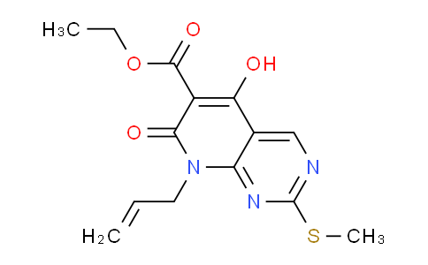 CAS No. 76360-94-6, Ethyl 8-allyl-5-hydroxy-2-(methylthio)-7-oxo-7,8-dihydropyrido[2,3-d]pyrimidine-6-carboxylate