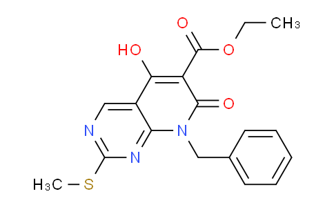 CAS No. 1253791-11-5, Ethyl 8-benzyl-5-hydroxy-2-(methylthio)-7-oxo-7,8-dihydropyrido[2,3-d]pyrimidine-6-carboxylate