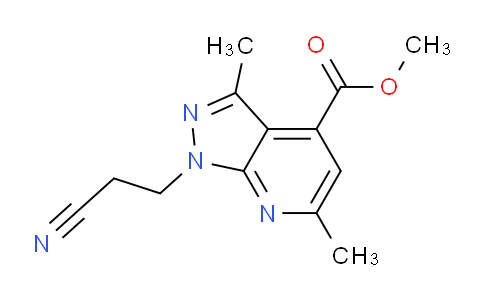 CAS No. 1018050-96-8, Methyl 1-(2-cyanoethyl)-3,6-dimethyl-1H-pyrazolo[3,4-b]pyridine-4-carboxylate