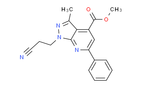 CAS No. 1018141-84-8, Methyl 1-(2-cyanoethyl)-3-methyl-6-phenyl-1H-pyrazolo[3,4-b]pyridine-4-carboxylate