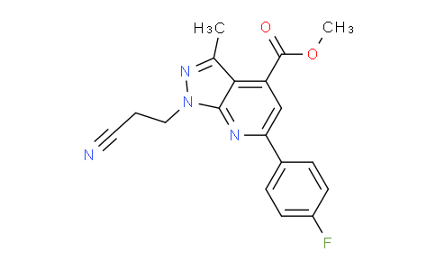 CAS No. 1018142-10-3, Methyl 1-(2-cyanoethyl)-6-(4-fluorophenyl)-3-methyl-1H-pyrazolo[3,4-b]pyridine-4-carboxylate