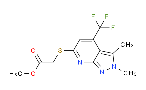 CAS No. 1018047-51-2, Methyl 2-((2,3-dimethyl-4-(trifluoromethyl)-2H-pyrazolo[3,4-b]pyridin-6-yl)thio)acetate