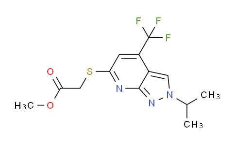 CAS No. 1018166-69-2, Methyl 2-((2-isopropyl-4-(trifluoromethyl)-2H-pyrazolo[3,4-b]pyridin-6-yl)thio)acetate