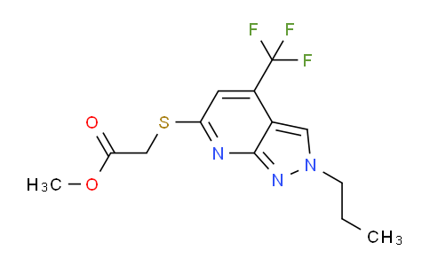 CAS No. 1018166-77-2, Methyl 2-((2-propyl-4-(trifluoromethyl)-2H-pyrazolo[3,4-b]pyridin-6-yl)thio)acetate