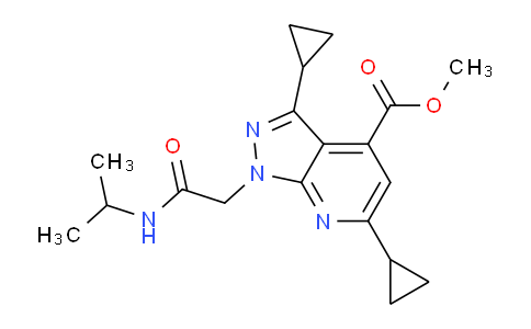 CAS No. 1018142-03-4, Methyl 3,6-dicyclopropyl-1-(2-(isopropylamino)-2-oxoethyl)-1H-pyrazolo[3,4-b]pyridine-4-carboxylate
