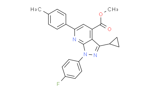CAS No. 1011396-58-9, Methyl 3-cyclopropyl-1-(4-fluorophenyl)-6-(p-tolyl)-1H-pyrazolo[3,4-b]pyridine-4-carboxylate