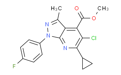 CAS No. 1011399-65-7, Methyl 5-chloro-6-cyclopropyl-1-(4-fluorophenyl)-3-methyl-1H-pyrazolo[3,4-b]pyridine-4-carboxylate