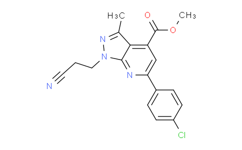 CAS No. 1018142-62-5, Methyl 6-(4-chlorophenyl)-1-(2-cyanoethyl)-3-methyl-1H-pyrazolo[3,4-b]pyridine-4-carboxylate