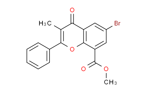 CAS No. 91849-09-1, Methyl 6-bromo-3-methyl-4-oxo-2-phenyl-4H-chromene-8-carboxylate