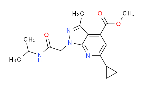 CAS No. 1018051-45-0, Methyl 6-cyclopropyl-1-(2-(isopropylamino)-2-oxoethyl)-3-methyl-1H-pyrazolo[3,4-b]pyridine-4-carboxylate