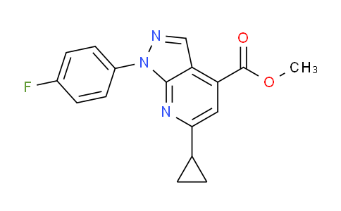 CAS No. 1011396-81-8, Methyl 6-cyclopropyl-1-(4-fluorophenyl)-1H-pyrazolo[3,4-b]pyridine-4-carboxylate