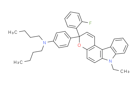 CAS No. 1160994-29-5, N,N-Dibutyl-4-(7-ethyl-3-(2-fluorophenyl)-3,7-dihydropyrano[2,3-c]carbazol-3-yl)aniline