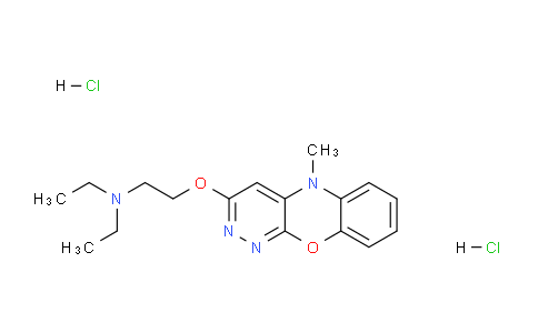 CAS No. 55931-84-5, N,N-Diethyl-2-((5-methyl-5H-benzo[b]pyridazino[4,3-e][1,4]oxazin-3-yl)oxy)ethanamine dihydrochloride
