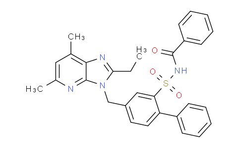 CAS No. 157263-00-8, N-((4-((2-Ethyl-5,7-dimethyl-3H-imidazo[4,5-b]pyridin-3-yl)methyl)-[1,1'-biphenyl]-2-yl)sulfonyl)benzamide