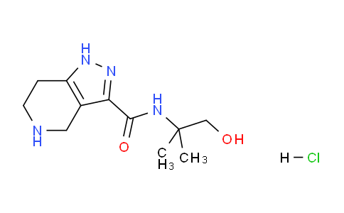 CAS No. 1220030-25-0, N-(1-Hydroxy-2-methylpropan-2-yl)-4,5,6,7-tetrahydro-1H-pyrazolo[4,3-c]pyridine-3-carboxamide hydrochloride