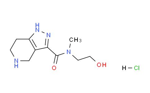 CAS No. 1219976-29-0, N-(2-Hydroxyethyl)-N-methyl-4,5,6,7-tetrahydro-1H-pyrazolo[4,3-c]pyridine-3-carboxamide hydrochloride