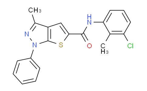 CAS No. 328548-57-8, N-(3-Chloro-2-methylphenyl)-3-methyl-1-phenyl-1H-thieno[2,3-c]pyrazole-5-carboxamide