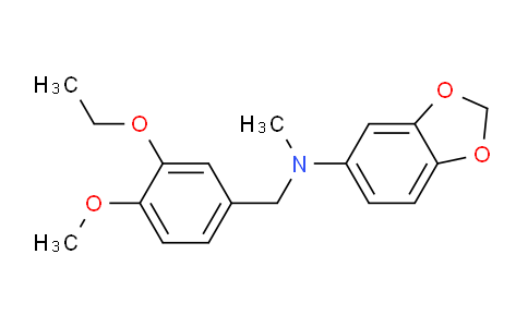 CAS No. 355396-92-8, N-(3-Ethoxy-4-methoxybenzyl)-N-methylbenzo[d][1,3]dioxol-5-amine