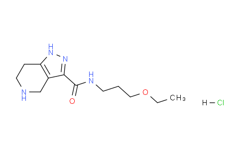 CAS No. 1220019-72-6, N-(3-Ethoxypropyl)-4,5,6,7-tetrahydro-1H-pyrazolo[4,3-c]pyridine-3-carboxamide hydrochloride