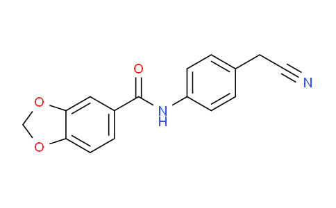 CAS No. 524062-05-3, N-(4-(Cyanomethyl)phenyl)benzo[d][1,3]dioxole-5-carboxamide