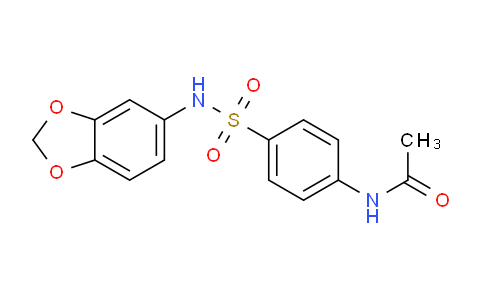CAS No. 333747-86-7, N-(4-(N-(Benzo[d][1,3]dioxol-5-yl)sulfamoyl)phenyl)acetamide