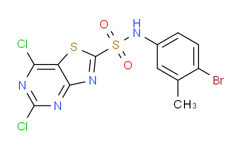 CAS No. 1000573-10-3, N-(4-Bromo-3-methylphenyl)-5,7-dichlorothiazolo[4,5-d]pyrimidine-2-sulfonamide