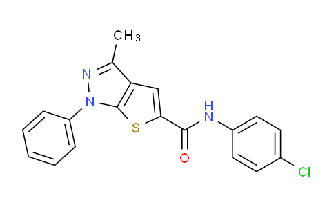 CAS No. 296262-27-6, N-(4-Chlorophenyl)-3-methyl-1-phenyl-1H-thieno[2,3-c]pyrazole-5-carboxamide