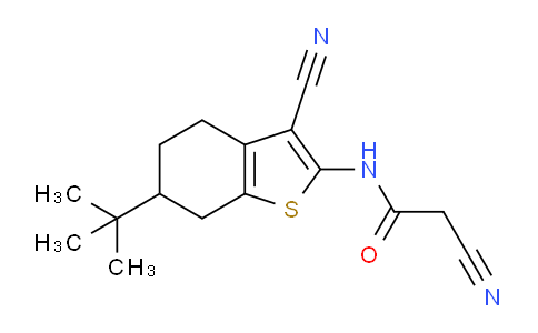 CAS No. 560072-41-5, N-(6-(tert-Butyl)-3-cyano-4,5,6,7-tetrahydrobenzo[b]thiophen-2-yl)-2-cyanoacetamide