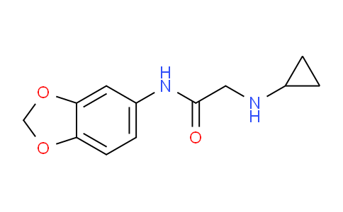 CAS No. 1184433-57-5, N-(Benzo[d][1,3]dioxol-5-yl)-2-(cyclopropylamino)acetamide