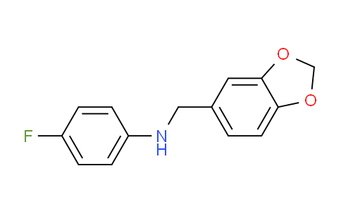 CAS No. 202599-73-3, N-(Benzo[d][1,3]dioxol-5-ylmethyl)-4-fluoroaniline