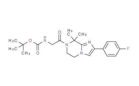 CAS No. 1261118-05-1, tert-Butyl (2-(2-(4-fluorophenyl)-8,8-dimethyl-5,6-dihydroimidazo[1,2-a]pyrazin-7(8H)-yl)-2-oxoethyl)carbamate