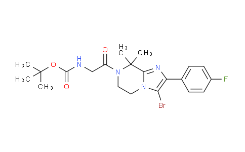 CAS No. 1261117-66-1, tert-Butyl (2-(3-bromo-2-(4-fluorophenyl)-8,8-dimethyl-5,6-dihydroimidazo[1,2-a]pyrazin-7(8H)-yl)-2-oxoethyl)carbamate