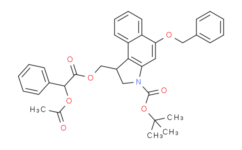 CAS No. 128228-77-3, tert-Butyl 1-((2-acetoxy-2-phenylacetoxy)methyl)-5-(benzyloxy)-1H-benzo[e]indole-3(2H)-carboxylate