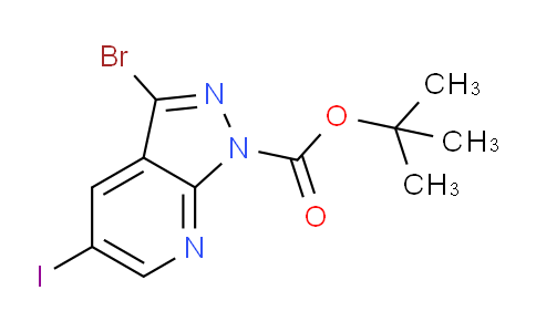 CAS No. 1305325-03-4, tert-Butyl 3-bromo-5-iodo-1H-pyrazolo[3,4-b]pyridine-1-carboxylate