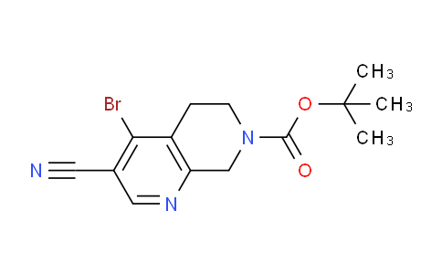 CAS No. 1333996-55-6, tert-Butyl 4-bromo-3-cyano-5,6-dihydro-1,7-naphthyridine-7(8H)-carboxylate