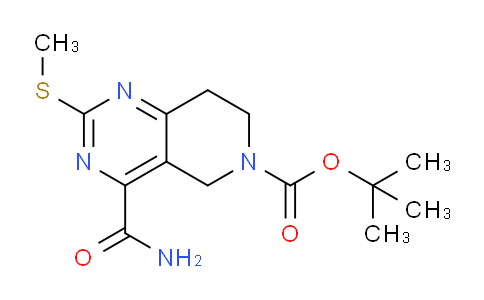 CAS No. 1412452-79-9, tert-Butyl 4-carbamoyl-2-(methylthio)-7,8-dihydropyrido[4,3-d]pyrimidine-6(5H)-carboxylate
