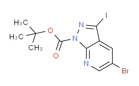 CAS No. 916326-31-3, tert-Butyl 5-bromo-3-iodo-1H-pyrazolo[3,4-b]pyridine-1-carboxylate