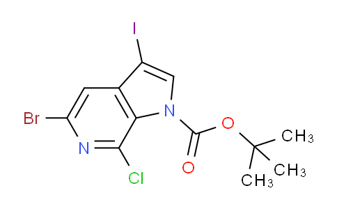 CAS No. 1198096-54-6, tert-Butyl 5-bromo-7-chloro-3-iodo-1H-pyrrolo[2,3-c]pyridine-1-carboxylate
