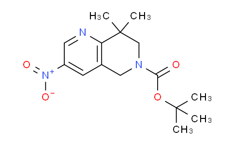 CAS No. 570409-62-0, tert-Butyl 8,8-dimethyl-3-nitro-7,8-dihydro-1,6-naphthyridine-6(5H)-carboxylate