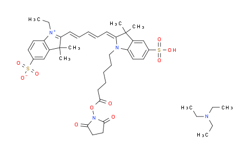 CAS No. 1497420-70-8, Triethylamine 2-(5-(1-(6-((2,5-dioxopyrrolidin-1-yl)oxy)-6-oxohexyl)-3,3-dimethyl-5-sulfonatoindolin-2-ylidene)penta-1,3-dien-1-yl)-1-ethyl-3,3-dimethyl-3H-indol-1-ium-5-sulfonate