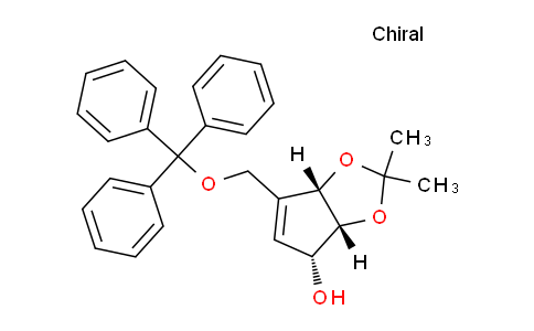 CAS No. 921759-19-5, (3aR,4R,6aS)-2,2-Dimethyl-6-((trityloxy)methyl)-4,6a-dihydro-3aH-cyclopenta[d][1,3]dioxol-4-ol(relative)