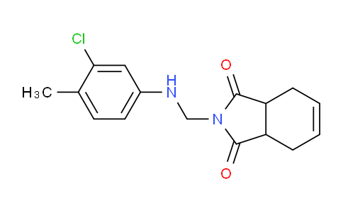 CAS No. 326920-64-3, 2-(((3-Chloro-4-methylphenyl)amino)methyl)-3a,4,7,7a-tetrahydro-1H-isoindole-1,3(2H)-dione