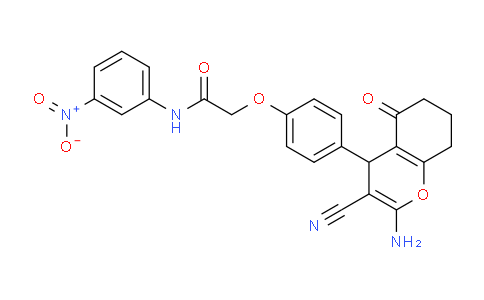 CAS No. 333778-08-8, 2-(4-(2-Amino-3-cyano-5-oxo-5,6,7,8-tetrahydro-4H-chromen-4-yl)phenoxy)-N-(3-nitrophenyl)acetamide