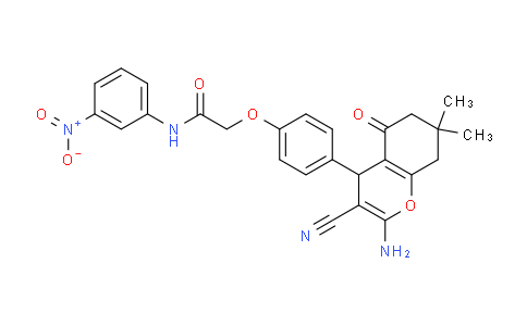 CAS No. 331981-36-3, 2-(4-(2-Amino-3-cyano-7,7-dimethyl-5-oxo-5,6,7,8-tetrahydro-4H-chromen-4-yl)phenoxy)-N-(3-nitrophenyl)acetamide