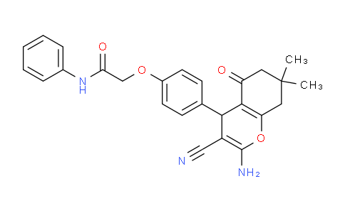 CAS No. 332040-71-8, 2-(4-(2-Amino-3-cyano-7,7-dimethyl-5-oxo-5,6,7,8-tetrahydro-4H-chromen-4-yl)phenoxy)-N-phenylacetamide