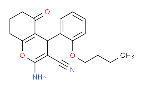 CAS No. 332177-18-1, 2-Amino-4-(2-butoxyphenyl)-5-oxo-5,6,7,8-tetrahydro-4H-chromene-3-carbonitrile